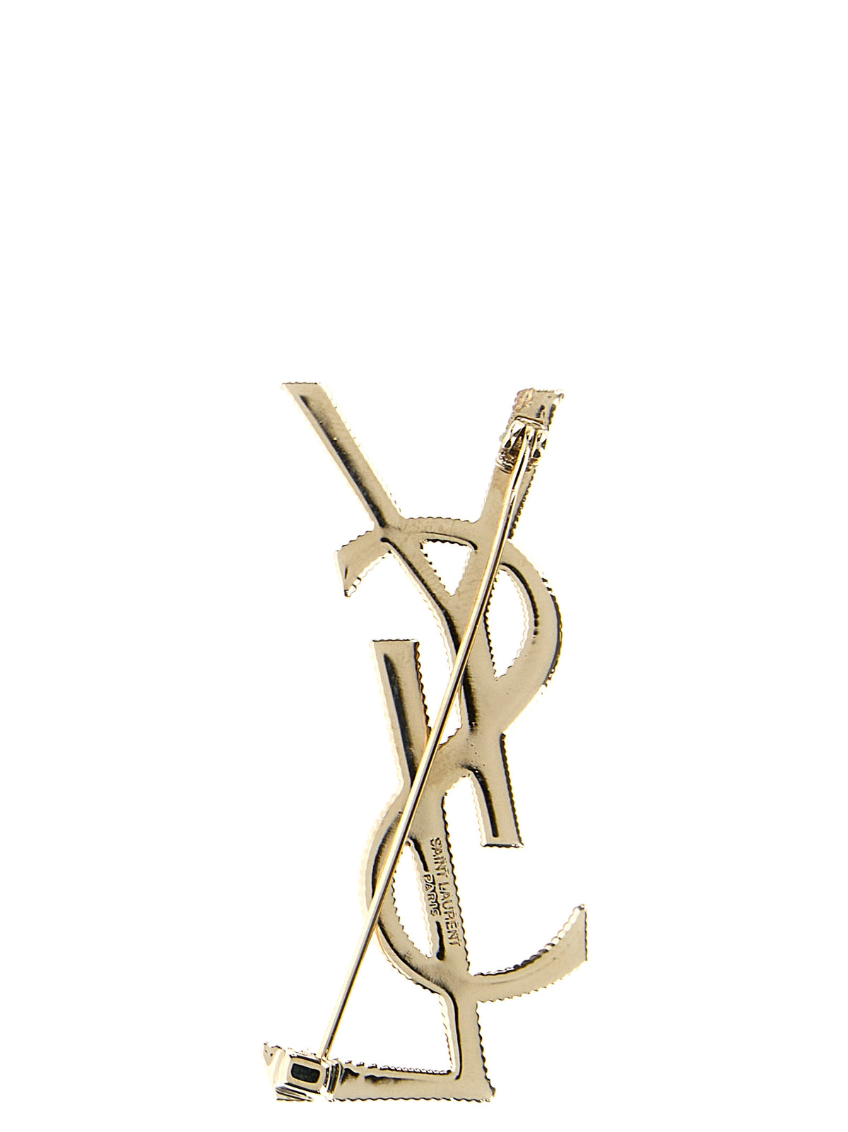 Saint Laurent Gold Brass Brooch