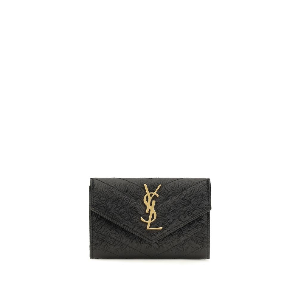 Saint Laurent Black Lambskin Cassandre Wallet