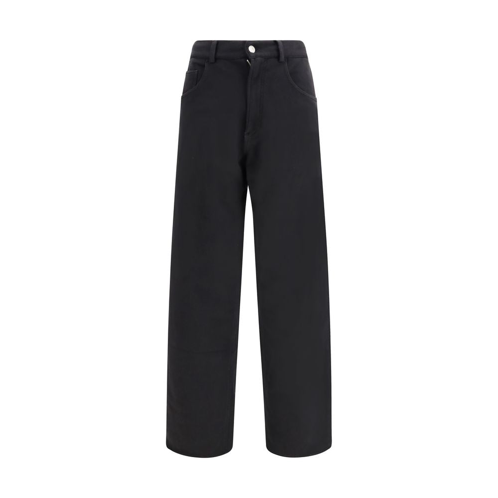 Black Cotton Casual Pants